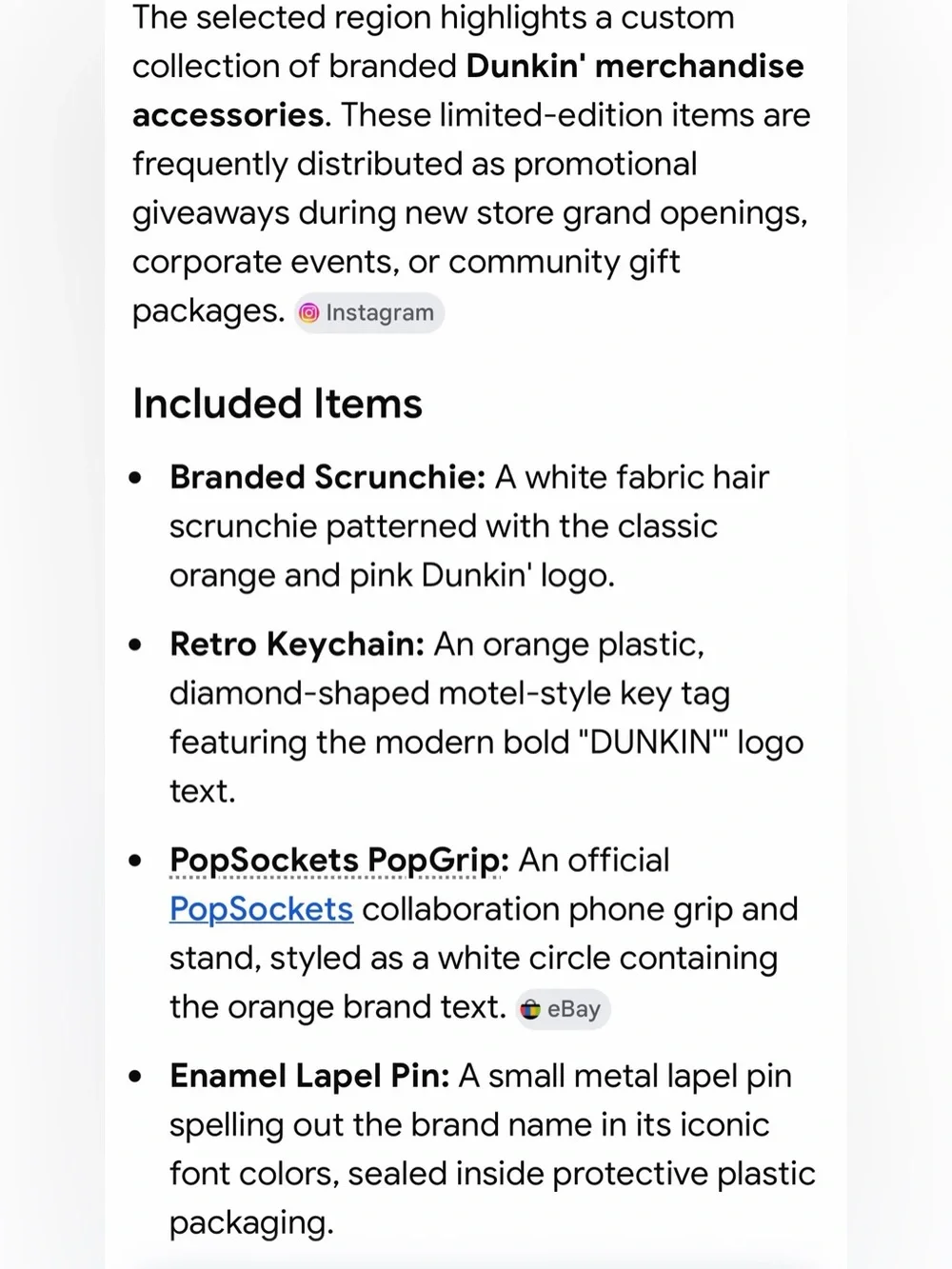 New Dunkin' Merchandise Set of 4 Items.
